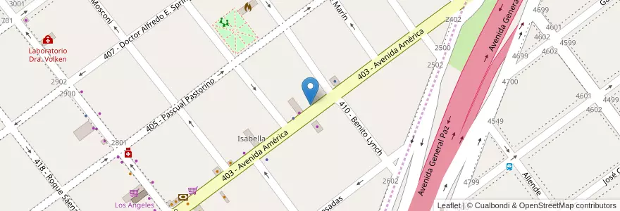 Mapa de ubicacion de Doux heladería & café en Argentina, Buenos Aires, Partido De Tres De Febrero.