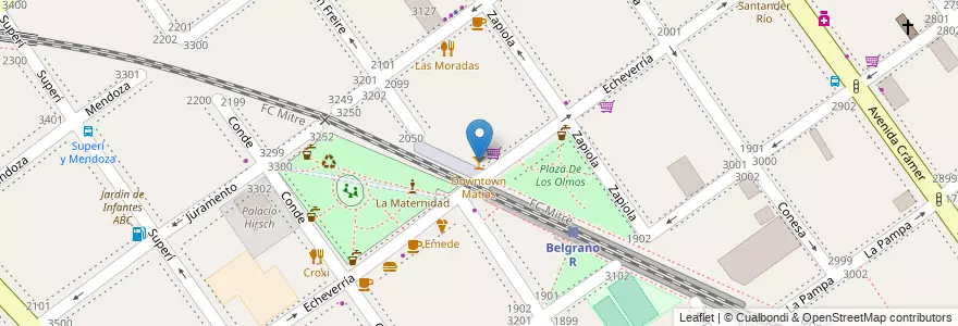 Mapa de ubicacion de Downtown Matias, Belgrano en Argentinië, Ciudad Autónoma De Buenos Aires, Buenos Aires.
