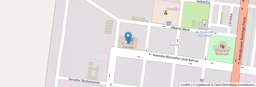 Mapa de ubicacion de DPV C. Abra Pampa en 아르헨티나, Jujuy, Departamento Cochinoca, Municipio De Abra Pampa, Abra Pampa.