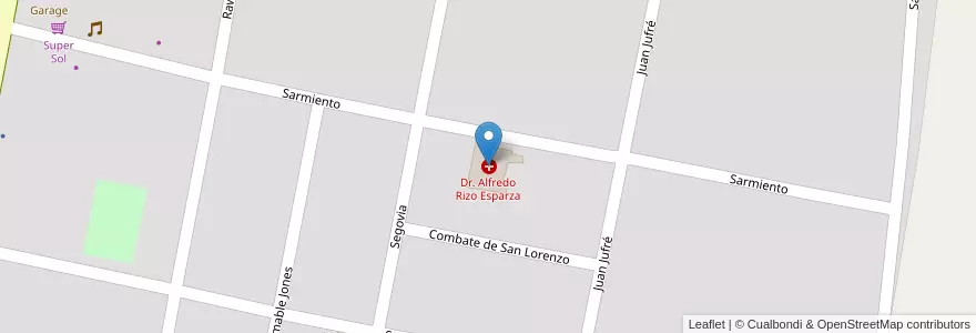 Mapa de ubicacion de Dr. Alfredo Rizo Esparza en Argentinien, San Juan, Chile, Angaco.