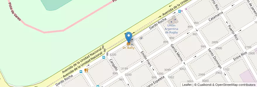 Mapa de ubicacion de Dr. Batty en アルゼンチン, ブエノスアイレス州, Partido De San Isidro.