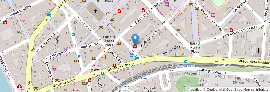 Mapa de ubicacion de Dr Blasco en España, Euskadi, Gipuzkoa, Donostialdea, Donostia/San Sebastián.