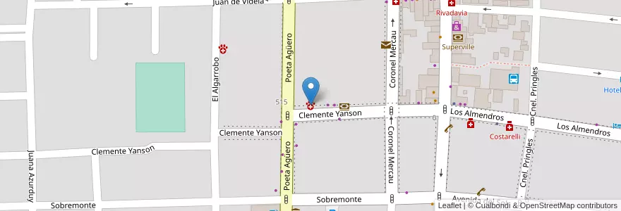 Mapa de ubicacion de Dr. Carlos Serna en アルゼンチン, サンルイス州, Junín, Municipio De Merlo, Villa De Merlo.