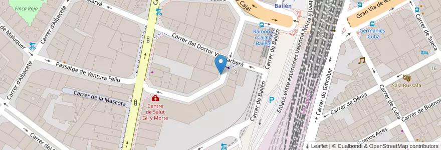 Mapa de ubicacion de Dr Gil i Morte en Spanien, Valencianische Gemeinschaft, Valencia, Comarca De València, Valencia.