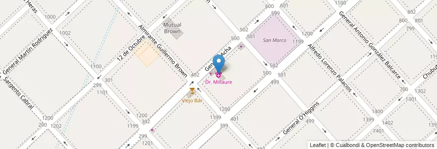 Mapa de ubicacion de Dr. Millaure en Argentinië, Buenos Aires, Partido De La Matanza, Ramos Mejía.