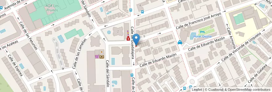 Mapa de ubicacion de Dr. Murillo en Spanje, Comunidad De Madrid, Comunidad De Madrid, Área Metropolitana De Madrid Y Corredor Del Henares, Madrid.