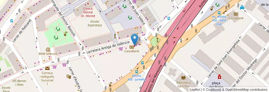 Mapa de ubicacion de Dr Roque Peñalver en スペイン, カタルーニャ州, Barcelona, バルサルネス, Badalona.