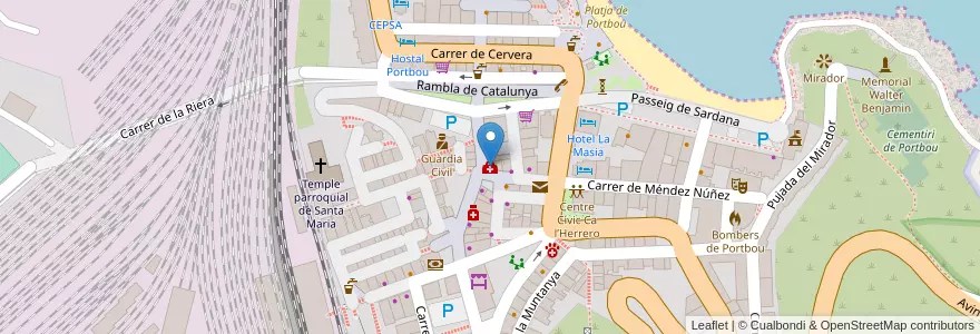 Mapa de ubicacion de Dr. Santiago Vancells en España, Catalunya, Portbou, Girona, Alt Empordà, Portbou.