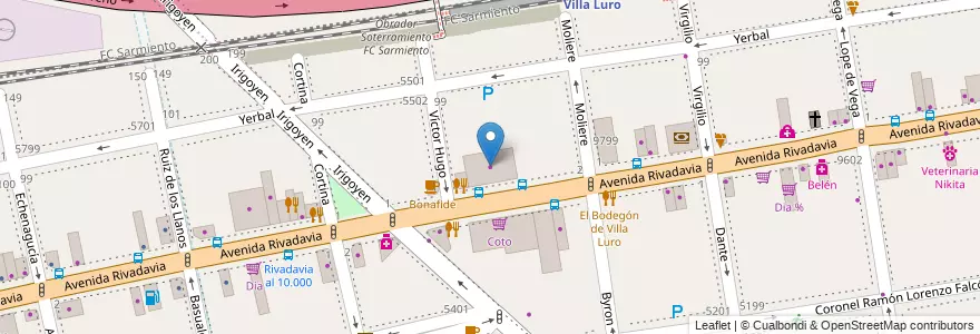 Mapa de ubicacion de Drago Beretta, Villa Luro en アルゼンチン, Ciudad Autónoma De Buenos Aires, Comuna 9, ブエノスアイレス, Comuna 10.