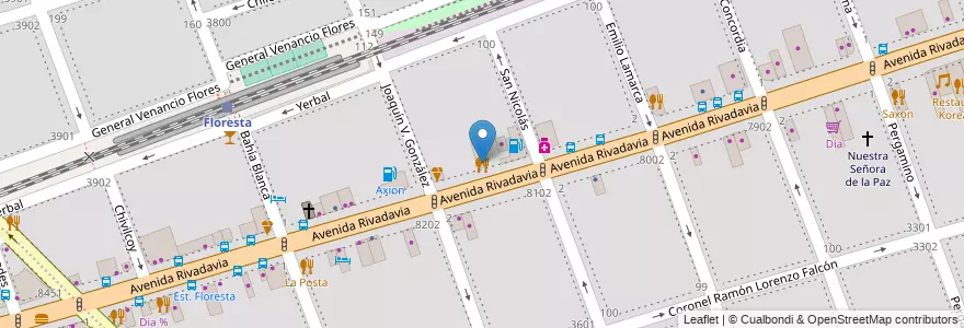 Mapa de ubicacion de Dragon Doble, Floresta en アルゼンチン, Ciudad Autónoma De Buenos Aires, ブエノスアイレス, Comuna 10.