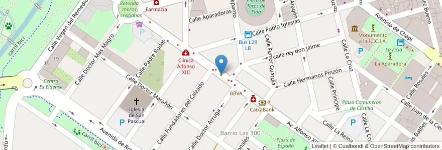 Mapa de ubicacion de Dreams Cafeteria en 西班牙, Comunitat Valenciana, Alacant / Alicante, El Vinalopó Mitjà / El Vinalopó Medio, Elda.
