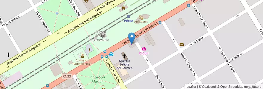 Mapa de ubicacion de D'Ricco en アルゼンチン, サンタフェ州, Departamento Rosario, Municipio De Pérez, Pérez.