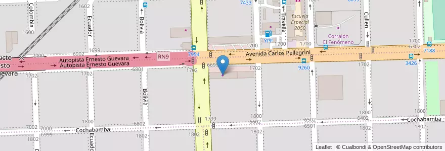 Mapa de ubicacion de D'Ricco en آرژانتین, سانتافه, Departamento Rosario, Municipio De Rosario, تسبیح.