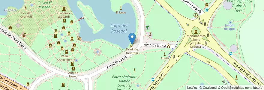 Mapa de ubicacion de Drinking fountain, Palermo en アルゼンチン, Ciudad Autónoma De Buenos Aires, ブエノスアイレス, Comuna 14.