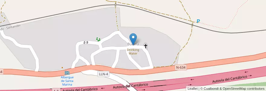 Mapa de ubicacion de Drinking Water en スペイン, アストゥリアス州, アストゥリアス州, Llanes.