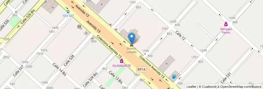 Mapa de ubicacion de Drosur Lavado, Tolosa en Argentina, Provincia Di Buenos Aires, Partido De La Plata, Tolosa.