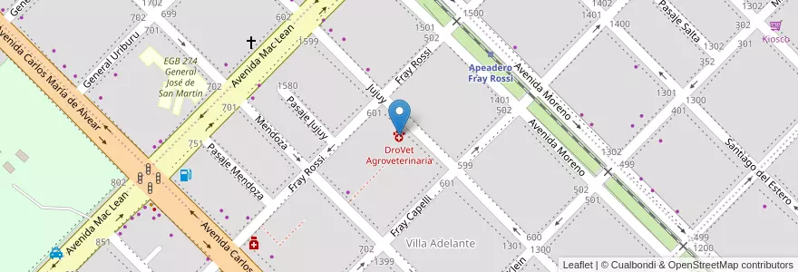 Mapa de ubicacion de DroVet Agroveterinaria en Arjantin, Chaco, Departamento San Fernando, Resistencia, Resistencia.