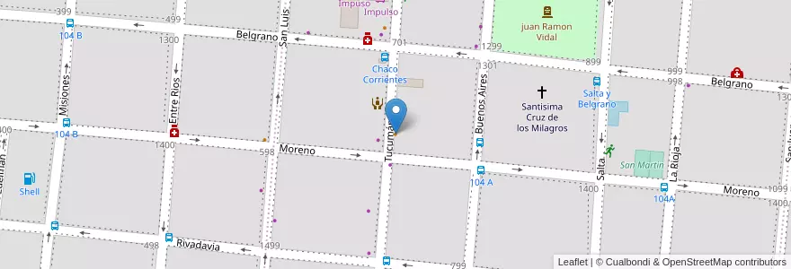 Mapa de ubicacion de drugstore 24h en アルゼンチン, コリエンテス州, Departamento Capital, Corrientes, Corrientes.