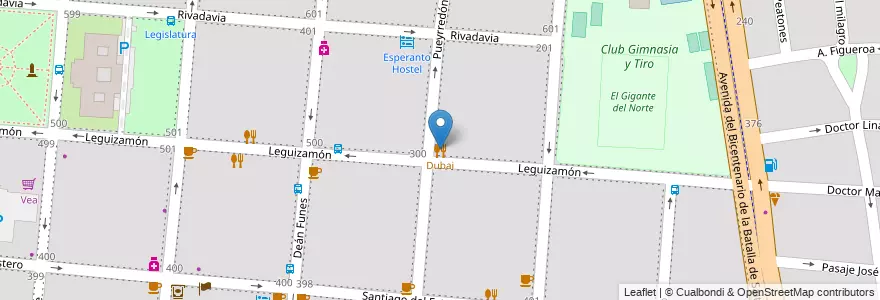 Mapa de ubicacion de Dubai en アルゼンチン, サルタ州, Capital, Municipio De Salta, Salta.