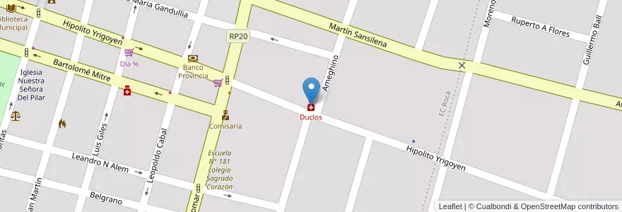Mapa de ubicacion de Duclos en Argentinië, Buenos Aires, Partido De General Paz, Ranchos.
