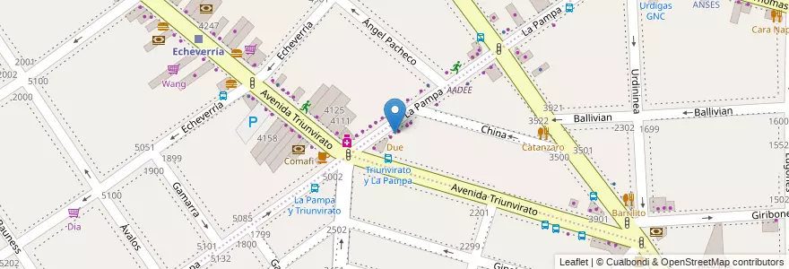 Mapa de ubicacion de Due, Parque Chas en Argentinië, Ciudad Autónoma De Buenos Aires, Comuna 12, Buenos Aires.