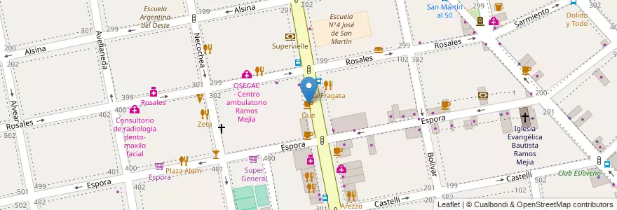 Mapa de ubicacion de Due en 아르헨티나, 부에노스아이레스주, Partido De La Matanza, Ramos Mejía.