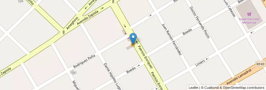 Mapa de ubicacion de Duende Azul Pizzeria en الأرجنتين, بوينس آيرس, Partido De Quilmes, Bernal.