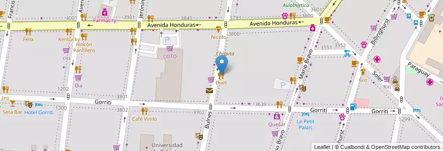 Mapa de ubicacion de Duet, Palermo en 阿根廷, Ciudad Autónoma De Buenos Aires, 布宜诺斯艾利斯, Comuna 14.