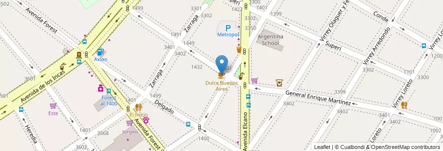 Mapa de ubicacion de Dulce Buenos Aires, Colegiales en Argentinien, Ciudad Autónoma De Buenos Aires, Buenos Aires.