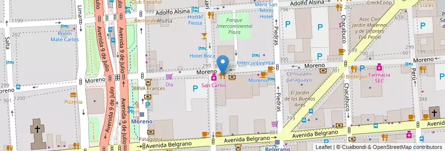 Mapa de ubicacion de Dulce For Nuete, Montserrat en 아르헨티나, Ciudad Autónoma De Buenos Aires, Comuna 1, 부에노스아이레스.