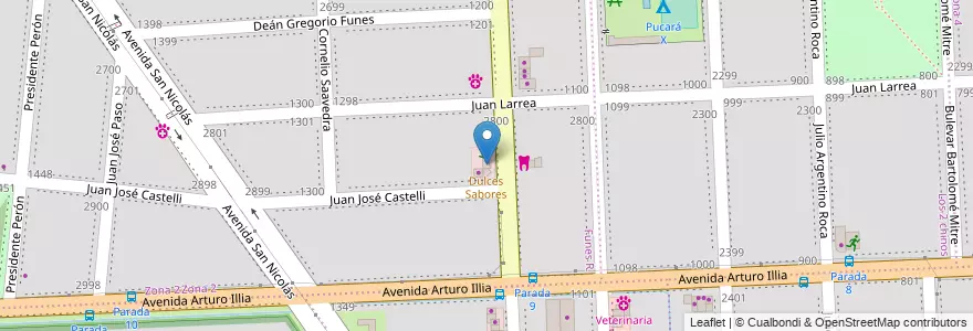 Mapa de ubicacion de Dulces Sabores en Argentina, Santa Fe, Departamento Rosario, Municipio De Funes, Funes.