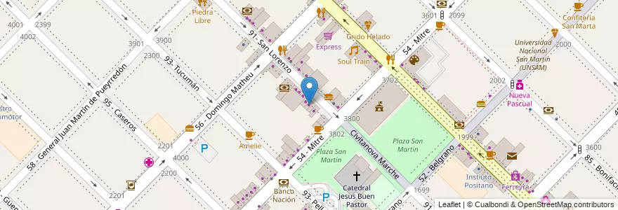 Mapa de ubicacion de Dulces Tiempos en Arjantin, Buenos Aires, Partido De General San Martín, General San Martín, Villa Lynch.
