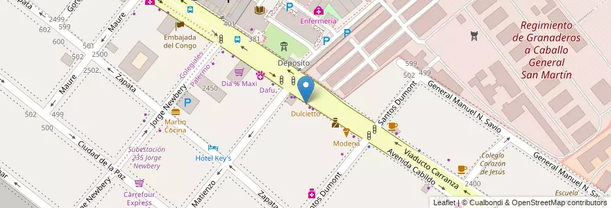 Mapa de ubicacion de Dulcietto, Palermo en Argentinië, Ciudad Autónoma De Buenos Aires, Buenos Aires, Comuna 14.