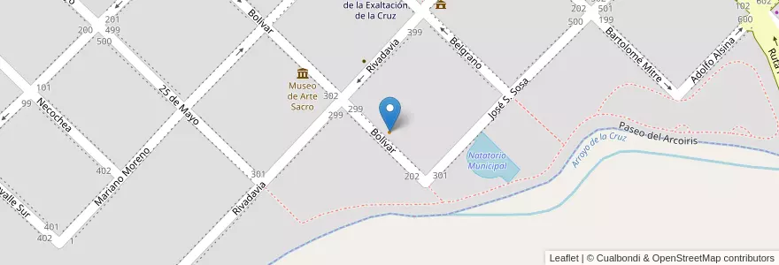 Mapa de ubicacion de Dulcinea en Argentina, Buenos Aires, Partido De Exaltación De La Cruz.