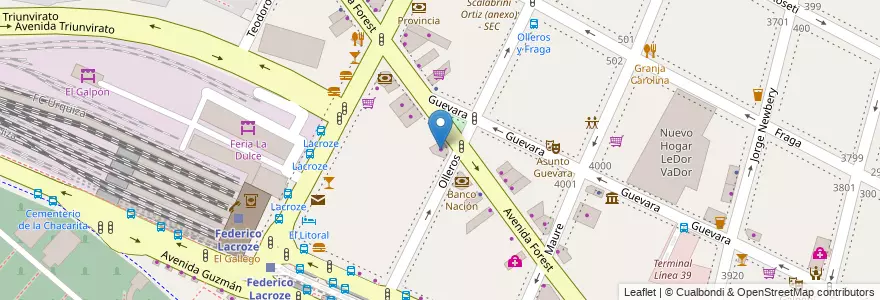 Mapa de ubicacion de Dulciner, Chacarita en 阿根廷, Ciudad Autónoma De Buenos Aires, 布宜诺斯艾利斯, Comuna 15.