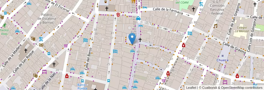 Mapa de ubicacion de Dunkin' Coffee en 스페인, Comunidad De Madrid, Comunidad De Madrid, Área Metropolitana De Madrid Y Corredor Del Henares, 마드리드.