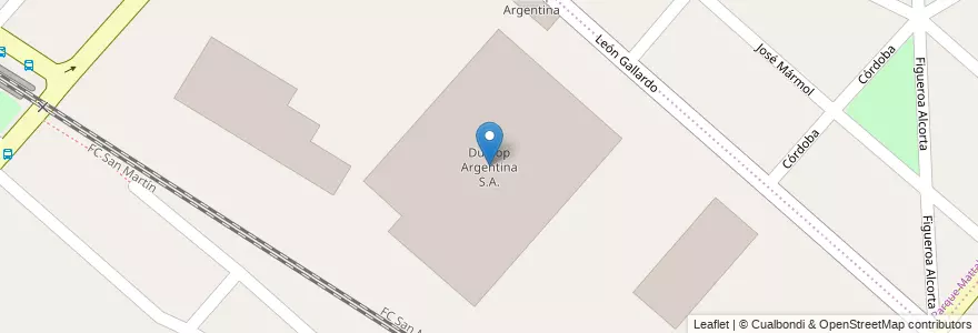 Mapa de ubicacion de Dunlop Argentina S.A. en Argentine, Province De Buenos Aires, Partido De San Miguel, Bella Vista.