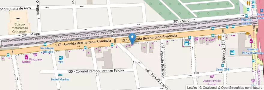 Mapa de ubicacion de Duo Parabrisas en Argentina, Buenos Aires, Partido De Tres De Febrero, Ciudadela.