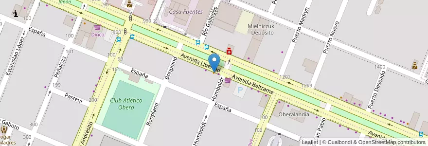 Mapa de ubicacion de Duomo en Arjantin, Misiones, Departamento Oberá.