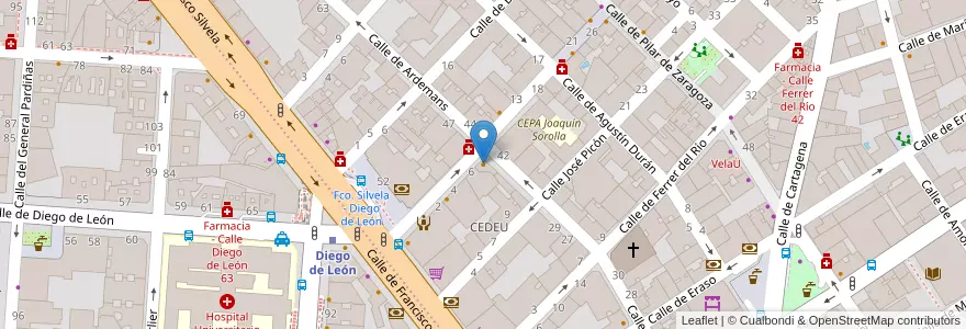Mapa de ubicacion de Duomo's Pizza en Espanha, Comunidade De Madrid, Comunidade De Madrid, Área Metropolitana De Madrid Y Corredor Del Henares, Madrid.