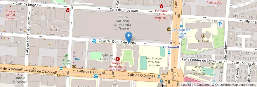 Mapa de ubicacion de DUQUE DE SESTO, CALLE, DEL,60 en Spain, Community Of Madrid, Community Of Madrid, Área Metropolitana De Madrid Y Corredor Del Henares, Madrid.