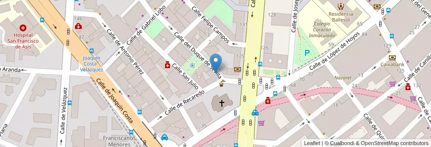 Mapa de ubicacion de DUQUE DE SEVILLA, CALLE, DEL,3 en إسبانيا, منطقة مدريد, منطقة مدريد, Área Metropolitana De Madrid Y Corredor Del Henares, مدريد.