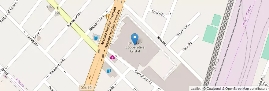 Mapa de ubicacion de DURAX / Cooperativa Cristal en Argentina, Buenos Aires, Partido De Avellaneda, Piñeyro.