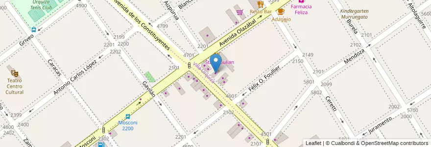 Mapa de ubicacion de Durlock, Villa Urquiza en Argentine, Ciudad Autónoma De Buenos Aires, Comuna 12, Buenos Aires.