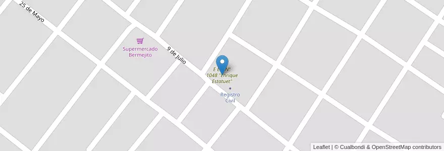 Mapa de ubicacion de E E P N° 1048 "Enrique Estatuet" en Аргентина, Чако, Departamento General Güemes, Municipio De Villa Río Bermejito, Villa Río Bermejito.