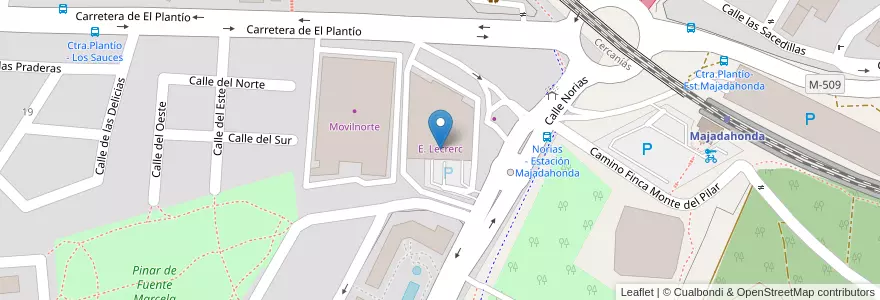 Mapa de ubicacion de E. Lecrerc en Sepanyol, Comunidad De Madrid, Comunidad De Madrid, Área Metropolitana De Madrid Y Corredor Del Henares.