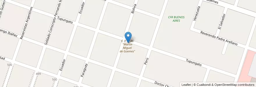 Mapa de ubicacion de E. P. N° 46 "Gral. Martín Miguel de Güemes" en Argentina, Buenos Aires, Partido De Moreno, Moreno.