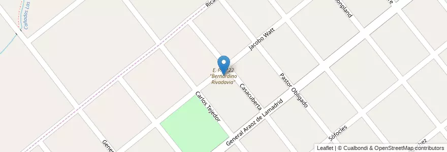 Mapa de ubicacion de E. P. N°22 "Bernardino Rivadavia" en Arjantin, Buenos Aires, Partido De Moreno, Moreno.
