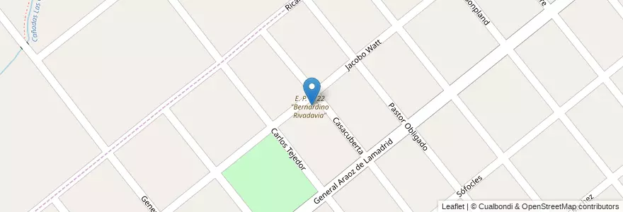 Mapa de ubicacion de E. P. N°22 "Bernardino Rivadavia" en Arjantin, Buenos Aires, Partido De Moreno, Moreno.