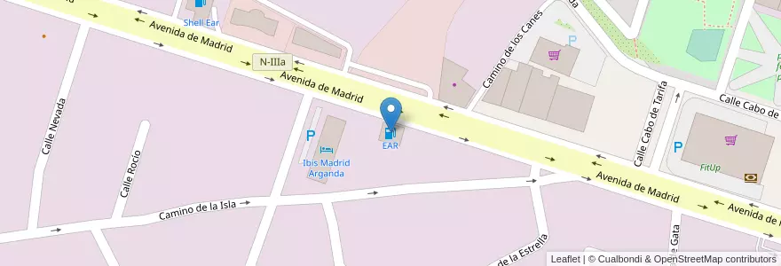 Mapa de ubicacion de EAR en İspanya, Comunidad De Madrid, Comunidad De Madrid, Cuenca Del Henares, Arganda Del Rey.